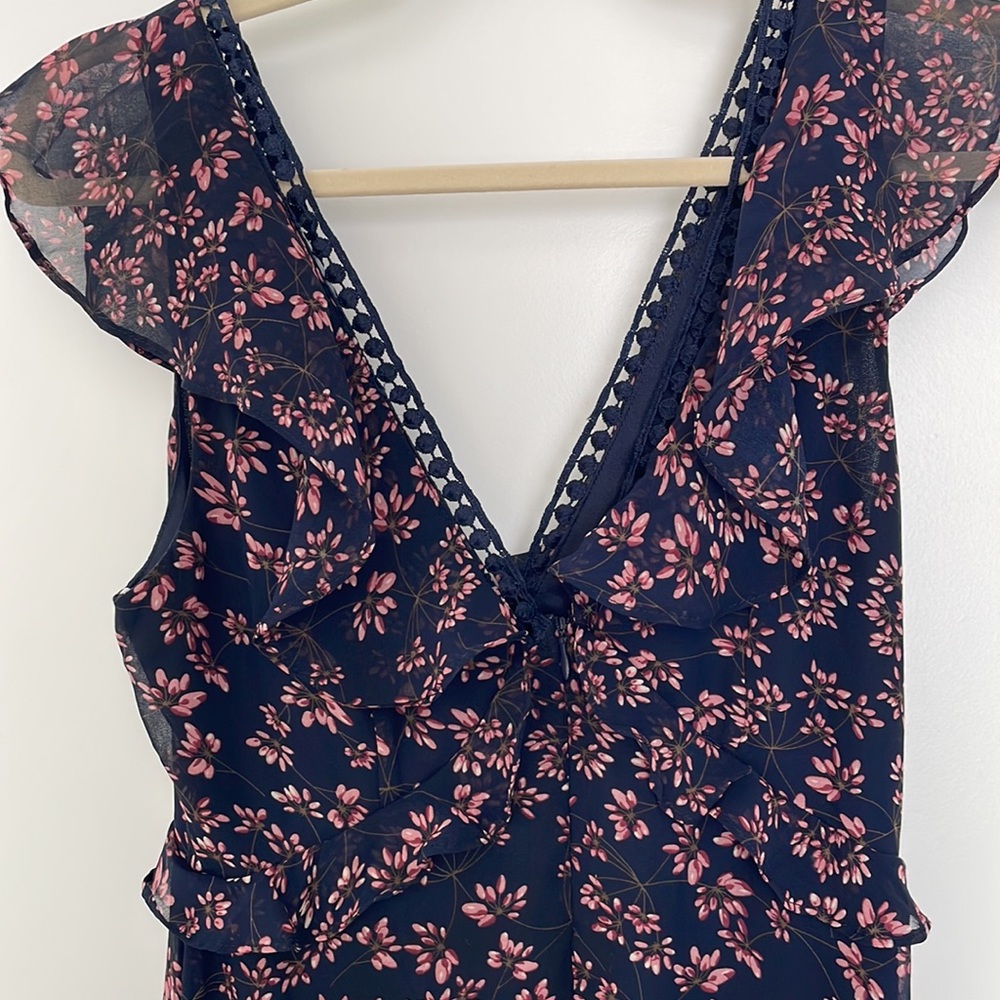 Lulus Darling Daydream Navy Blue Floral Print Ruffled Maxi Dress - Picture 5 of 5
